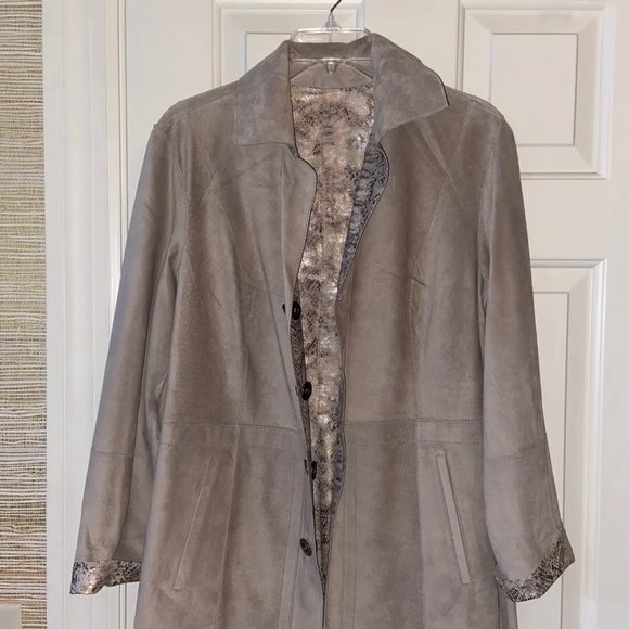 Brand New With Tags Reversible Neiman Marcus Jacket Metallic Copper Boa Peacoat - Picture 2 of 6